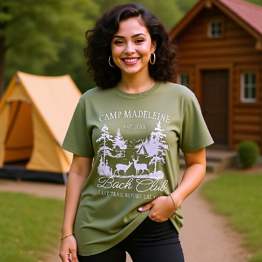 Kamp Bachelorette Forest Moss Laatste Trail Campin T-shirt