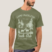 Kamp Bachelorette Green Moss Laatste Trail Camping T-shirt (Voorkant)