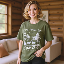 Kamp Bachelorette Green Moss Laatste Trail Camping T-shirt