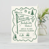 Kamp Bachelorette Green Pennant Camping Route Kaart (Staand voorkant)