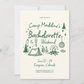 Kamp Bachelorette Green Stripes Camping Route Kaart (Voorkant)