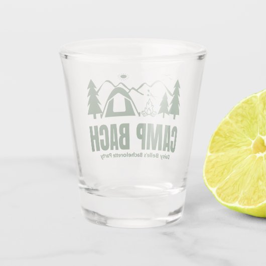 Kamp Bachelorette Groen Schot glas (Achterkant)