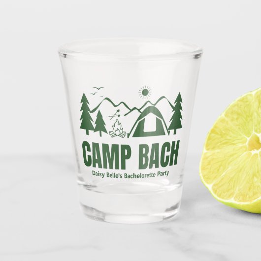Kamp Bachelorette Groen Schot glas (Voorkant)