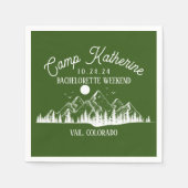 Kamp Bachelorette Mountain Glamping Weekend Party Servet (Voorkant)