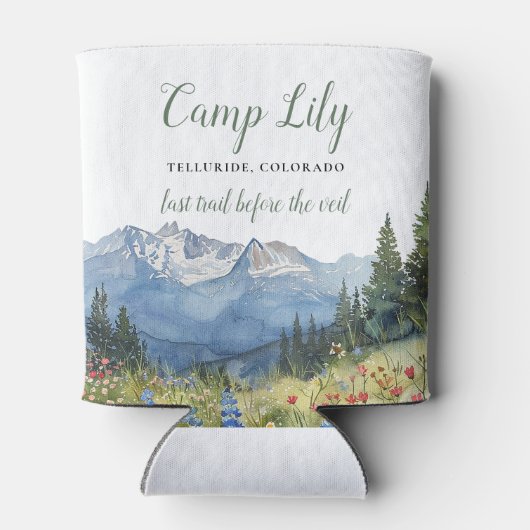 Kamp Bachelorette Mountain Hiking Weekendfeest Blikjeskoeler (Achterkant)