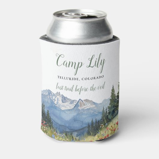 Kamp Bachelorette Mountain Hiking Weekendfeest Blikjeskoeler (Blikje Achterkant)