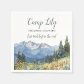 Kamp Bachelorette Mountain Hiking Weekendfeest Servet (Voorkant)