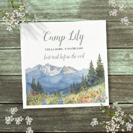 Kamp Bachelorette Mountain Hiking Weekendfeest Servet