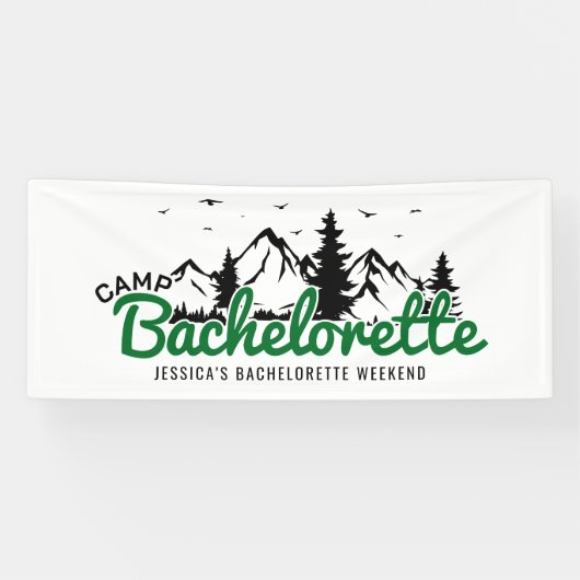 Kamp Bachelorette Party Bomen & Bergen Spandoek (Horizontaal)