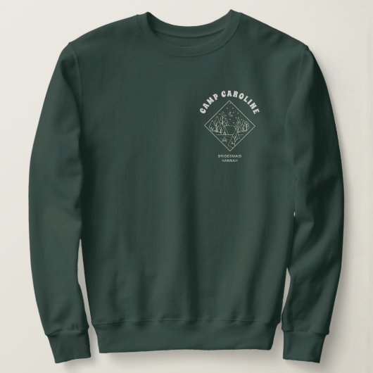 Kamp Bachelorette Party Bruidsmeisje Custom Trui (Design voorkant)