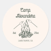 Kamp Bachelorette Ronde Sticker (Voorkant)