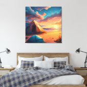 Kamp bij zonsopgang canvas afdruk (Insitu (Slaapkamer))