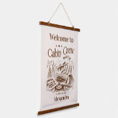 Kamp Cabin Crew Voor Bachelorette Hangend Wandkleed (Gebogen)