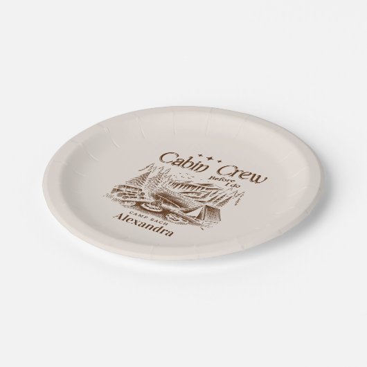 Kamp Cabin Crew Voor Bachelorette Papieren Bordje (Gekanteld)