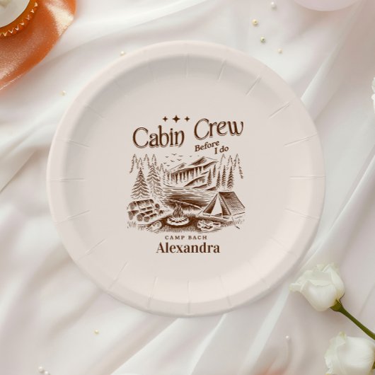 Kamp Cabin Crew Voor Bachelorette Papieren Bordje