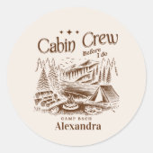 Kamp Cabin Crew Voor Bachelorette Ronde Sticker (Voorkant)