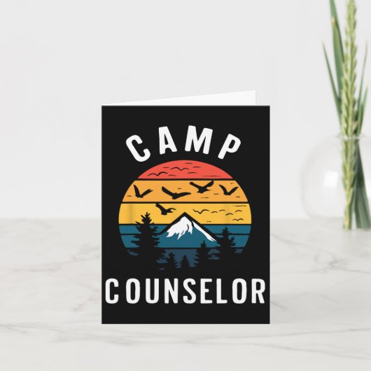 Kamp Counselor Camping Kampvuur Retro Kamper Kaart (Voorkant)