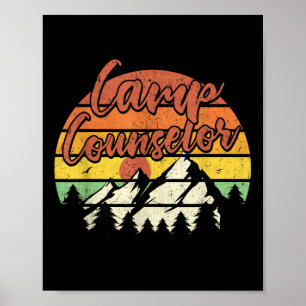 Kamp Counselor Personeel Zomer Buiten Zonsondergan Poster