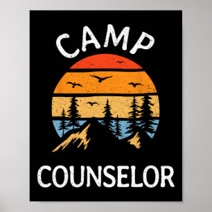 Kamp Counselor Retro Zomer Directeur Kamperend Per Poster