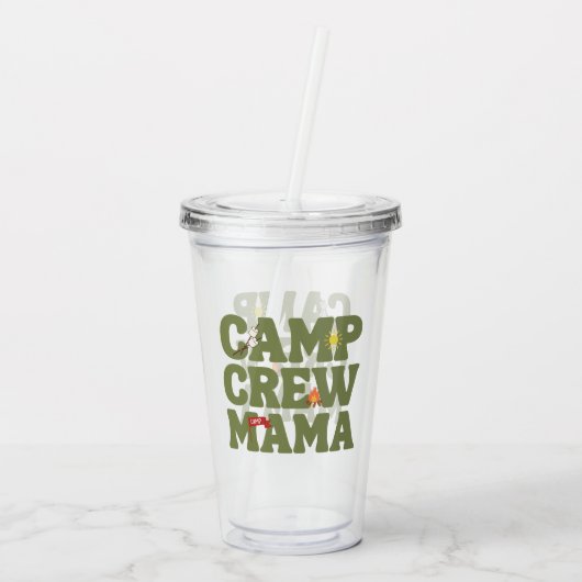 Kamp Crew Mama Kids Verjaardag Acryl Drinkbeker (Achterkant)
