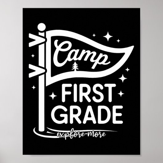 Kamp Eerste Klas Kamperen Leraar Eerste Klas Terug Poster (Voorkant)