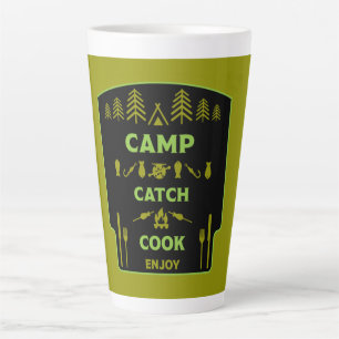 Kamp en vangst Vist reizen Latte Mok