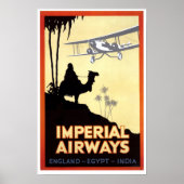  kamp en vliegtuig Egypte reizen Poster (Voorkant)