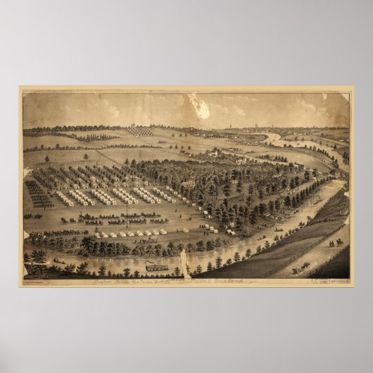 Kamp Foster, Cuyahoga Herfsten, Ohio (1880) Poster (Voorkant)