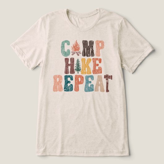 Kamp Hiken Herhaal Tri-Blend Shirt (Design voorkant)