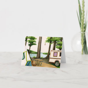 Kamp is een symbool van de zomer in vele landen ro bedankkaart