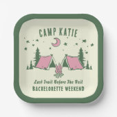 Kamp Jonggezellenfeest Papieren Bordje (Voorkant)