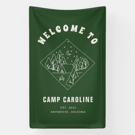 Kamp Jonggezellenfeest Welkom Spandoek (Verticaal)