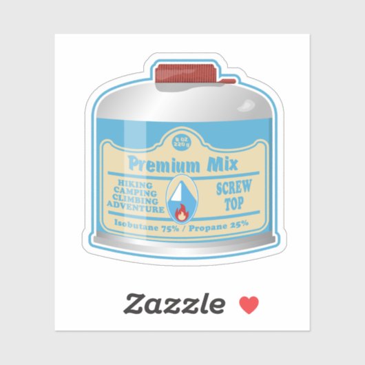 Kamp kachel brandstof canistier propaan isobutaan sticker (Vel)