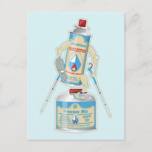 Kamp kachel gasflessen grappig wandelen briefkaart (Voorkant)