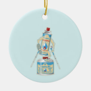 Kamp kachel gasflessen grappig wandelen keramisch ornament