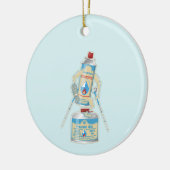 Kamp kachel gasflessen grappig wandelen keramisch ornament (Links)