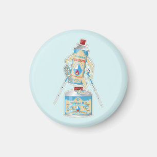 Kamp kachel gasflessen grappig wandelen magneet