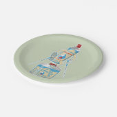 Kamp kachel gasflessen grappig wandelen papieren bordje (Gekanteld)