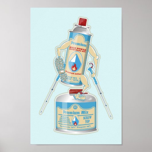 Kamp kachel gasflessen grappig wandelen poster (Voorkant)