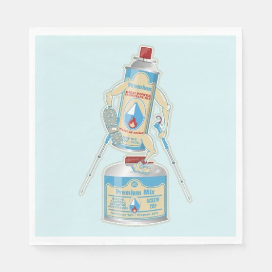 Kamp kachel gasflessen grappig wandelen servet (Voorkant)