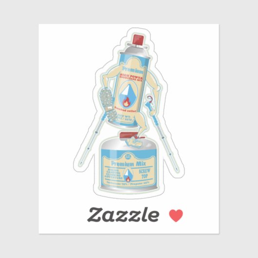 Kamp kachel gasflessen grappig wandelen sticker (Vel)