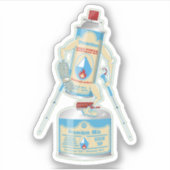 Kamp kachel gasflessen grappig wandelen sticker (Voorkant)