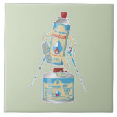 Kamp kachel gasflessen grappig wandelen tegeltje (Voorkant)