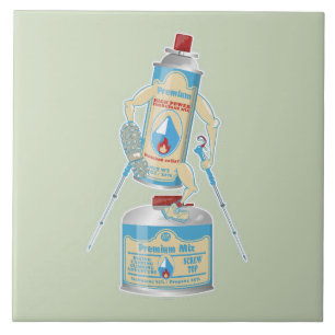 Kamp kachel gasflessen grappig wandelen tegeltje