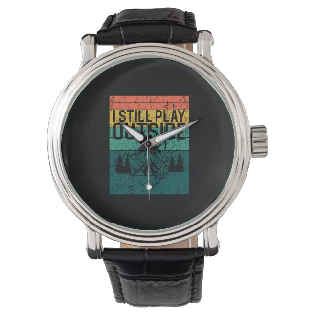 Kamp Kampeer Vuur Tent Retro Horloge (Voorkant)