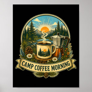 Kamp koffie ochtend poster