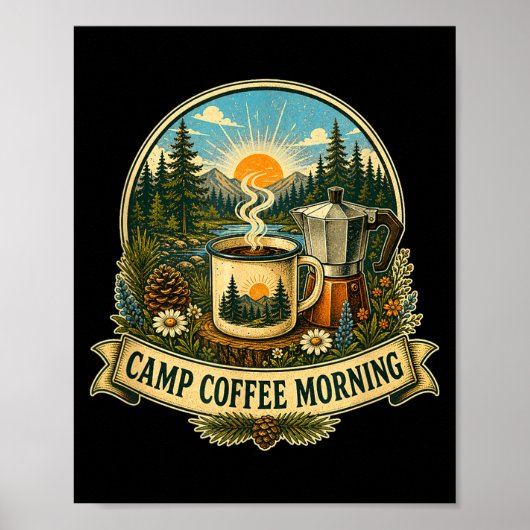 Kamp koffie ochtend  poster (Voorkant)