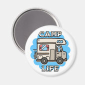 Kamp Leven | Retro Camper Magneet (Voorkant / Achterkant)