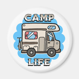Kamp Leven   Retro Camper Magneet