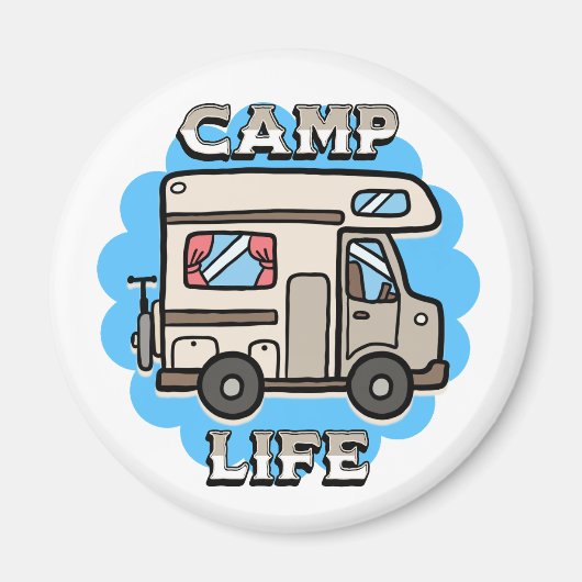 Kamp Leven | Retro Camper Magneet (Voorkant)